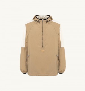 Autry Anorak Jacket Nylon Beige | 4863-WXQVG