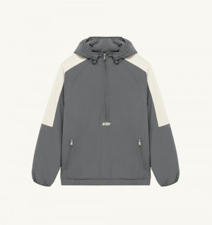 Autry Anorak Padded Nylon Grey | 9803-DHJKV