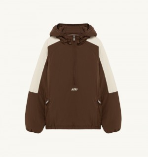 Autry Anorak Padded Nylon Marrone | 6498-WZNPX