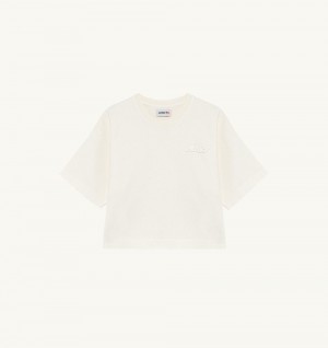 Autry Boxy T-shirt Heavy Cotton White | 1845-PCYQV