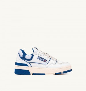 Autry Clc Low Sneakers Leather Princess Suede White / Blue | 9672-YQOMP