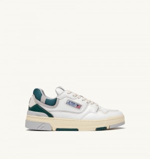 Autry Clc Low Sneakers Leather Vapor Suede Green / White | 8265-IVLCA