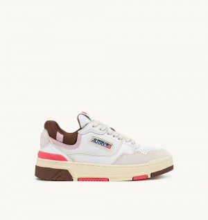 Autry Clc Low Sneakers Leather White / Pink | 4260-VFMSB