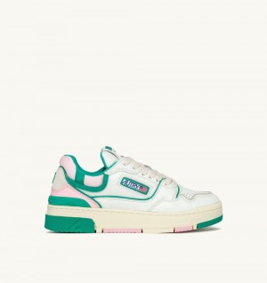 Autry Clc Sneakers Leather Green / White | 0659-GOAIT