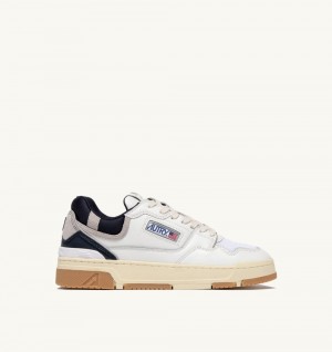 Autry Clc Sneakers Leather White / Blue | 9724-SZFKR