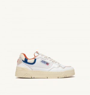 Autry Clc Sneakers Leather White / Blue | 5941-SQOEW