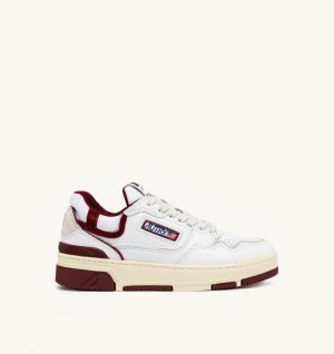 Autry Clc Sneakers Leather White / Burgundy | 1732-IOPDY