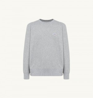 Autry Crew Neck Sweatshirt Melange Cotton Grey | 8564-PVWMX