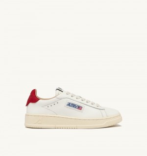 Autry Dallas Low Sneakers Leather White | 5287-YEGLZ