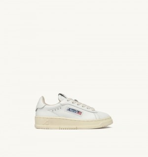 Autry Dallas Low Sneakers Leather White | 0218-ZMUKS