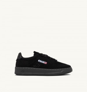 Autry Easeknit Medalist Low Sneakers Fabric Black | 6971-JXYUV