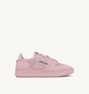 Autry Easeknit Medalist Low Sneakers Fabric Pink | 2930-CBIAZ