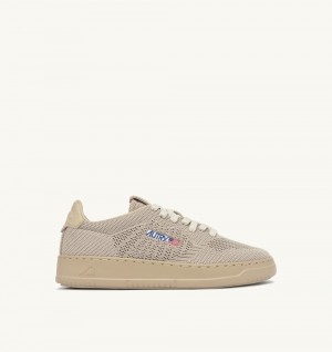 Autry Easeknit Medalist Low Sneakers Mojave Desert Beige | 7510-CXPUZ