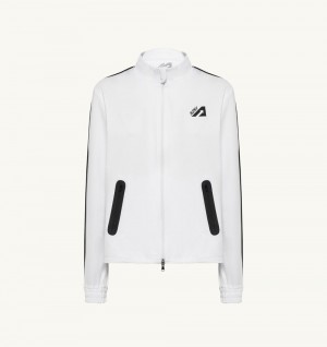 Autry Golf Jacket Contrast Piping White | 0621-OKMQJ