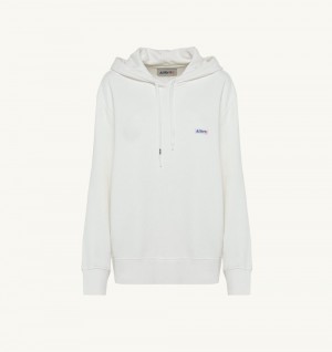 Autry Hooded Sweatshirt Cotton Jersey White | 8465-SQHXV