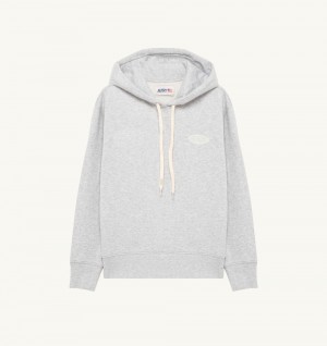 Autry Hoodie Jersey Printed Logo Grey | 0729-JHAVS