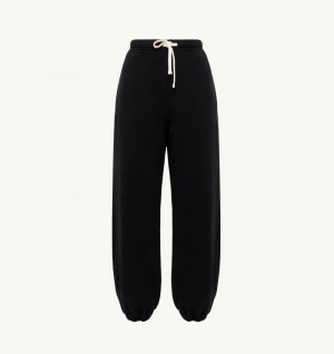 Autry Jogger Pants Cotton Jersey Black | 0564-XAYWJ