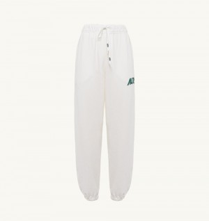 Autry Jogger Pants Cotton Jersey White | 6307-YHFDI