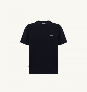 Autry Label T-shirt Cotton Jersey Blue | 3179-GSIMQ