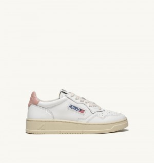 Autry Medalist Low Sneakers Leather White / Pink | 7120-JZVSD