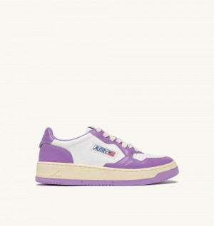 Autry Medalist Low Sneakers Leather White / Purple | 3094-LFPYZ