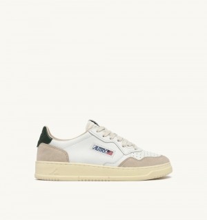 Autry Medalist Low Sneakers Mountain Leather Suede Green / White | 1683-HVXCQ