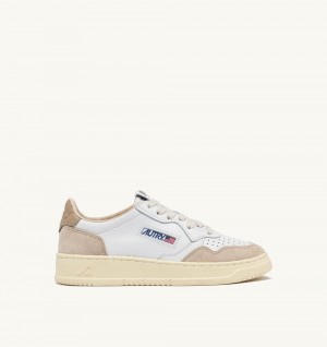 Autry Medalist Low Sneakers Pepper Leather Suede White / Beige | 4203-BPNVC