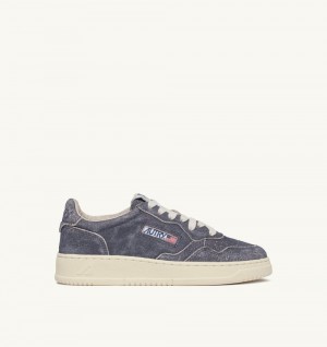 Autry Medalist Low Sneakers Suede Blue | 7952-QLNHZ