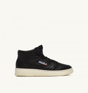 Autry Medalist Mid Sneakers Super-soft Nappa Black | 4735-GECNJ