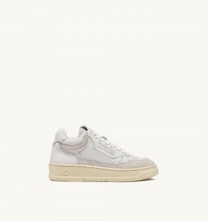 Autry Open Mid-top Sneakers Leather Mesh Suede White | 8926-RLIGM