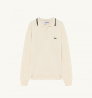 Autry Polo Knit White | 1243-NWPAX