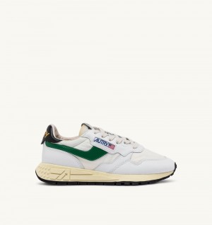 Autry Reelwind Low Sneakers Nylon Leather Green / Black | 2549-NQJDH