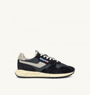 Autry Reelwind Low Sneakers Nylon Suede Black | 5690-JPNOC