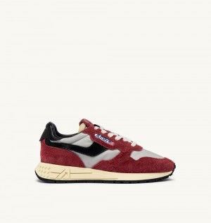 Autry Reelwind Low Sneakers Nylon Suede Red | 0739-NEZOX