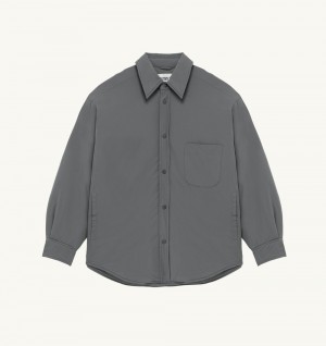 Autry Shirt Jacket Padded Nylon Grey | 7265-FYIOE