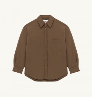 Autry Shirt Jacket Padded Nylon Marrone | 3042-BNYQU