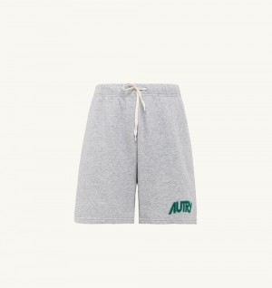 Autry Shorts Melange Cotton Pile Grey | 1702-ZOYDH