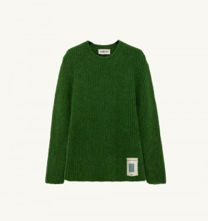 Autry Sweater Fisherman Knit Green | 0914-YNVRF