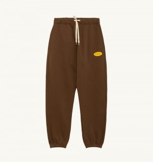 Autry Sweatpants Jersey Label Marrone | 2143-RYJLC