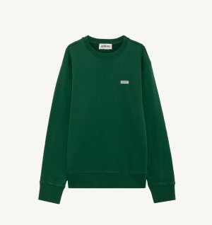 Autry Sweatshirt Jersey Label Green | 3681-GDBCN