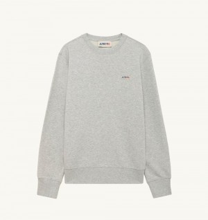 Autry Sweatshirt Jersey Label Grey | 1605-DIBHQ