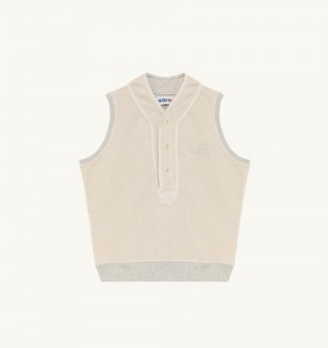 Autry Sweatshirt Vest Heavy Jersey Grey | 2389-HVMGF