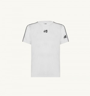 Autry Tennis T-shirt Contrast Piping White | 4906-PYRIN