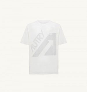 Autry T-shirt Cotton Jersey White | 1083-PUZAR