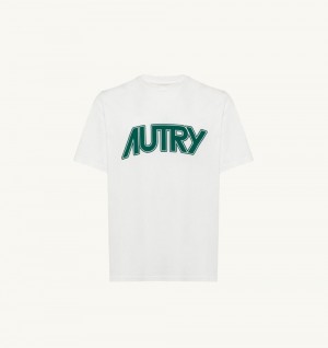 Autry T-shirt Cotton Jersey White | 5732-NLFVK