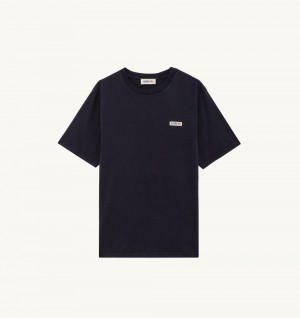 Autry T-shirt Cotton Label Blue | 2076-AYINF