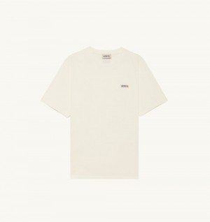 Autry T-shirt Cotton Label White | 1269-HLQJS