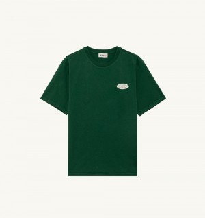 Autry T-shirt Cotton Printed Logo Green | 5394-SJEPN