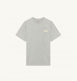 Autry T-shirt Cotton Printed Logo Grey | 9350-IHLSO