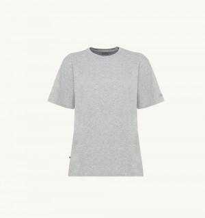 Autry T-shirt Melange Cotton Jersey Logo Grey | 6891-PXUBV